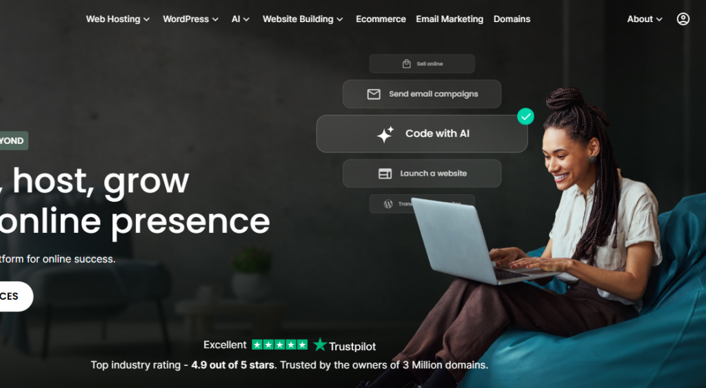 siteground homepage interface